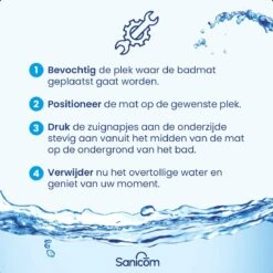 Merkloos Badmat Antislip - Douchemat - Antislipmat Bad - Antislipmat Douche - Schimmelbestendig - Met Zuignappen - Wasbaar - Wit -Thuis Badkamer 1200x1200 1489