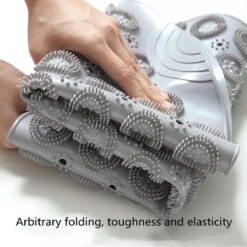 Merkloos TDR-Antislip Mat - 55x55CM - Rond - Grijs - Badmat Badkamer - Douchemat - Badkamermat - Antislipmat Voor Douche -Thuis Badkamer 1200x1200 1520