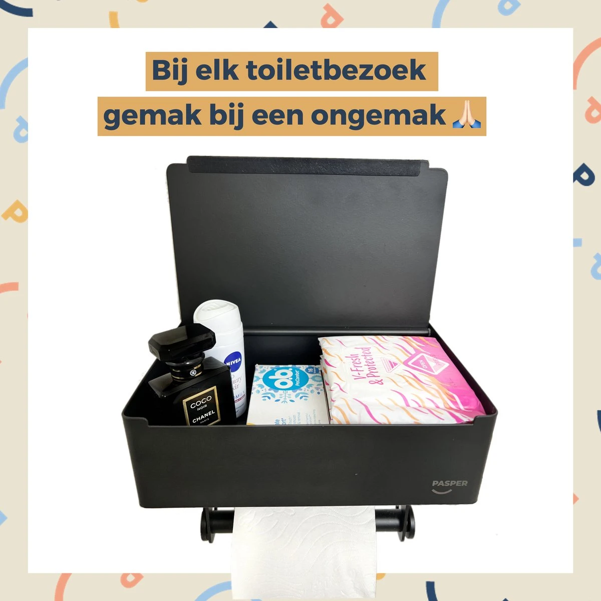 Toiletrolhouder Zwart Met Plankje En Bakje - Zonder Boren - Wc Rolhouder Zelfklevend - Inclusief Extra Handdoekhaak 4 Toiletrolhouder Zwart Met Plankje En Bakje - Zonder Boren - Wc Rolhouder Zelfklevend - Inclusief Extra Handdoekhaak - Afbeelding 2