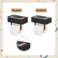 Toiletrolhouder Zwart Met Plankje En Bakje - Zonder Boren - Wc Rolhouder Zelfklevend - Inclusief Extra Handdoekhaak 21 Toiletrolhouder Zwart Met Plankje En Bakje - Zonder Boren - Wc Rolhouder Zelfklevend - Inclusief Extra Handdoekhaak -Thuis Badkamer 1200x1200 1554