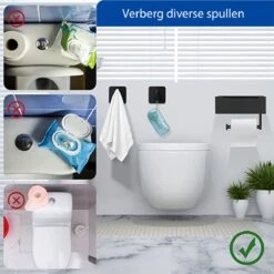 STARMAN WC Rolhouder - Toiletrolhouder Zwart - Badkamer Accessoires - WC Papier Houder -Thuis Badkamer 1200x1200 1597