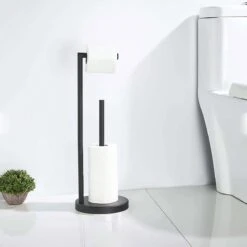 VDN Stainless Wc Rolhouder Staand - Wc Rolhouder Zwart - Toiletrolhouder En Reserverolhouder - RVS - Geschikt Voor 3+1 WC Papier Rollen - 2 In 1 -Thuis Badkamer 1200x1200 1627