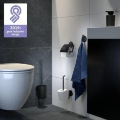 Tiger Tune - Toiletborstel Met Houder - Zwart Metaal Geborsteld / Zwart -Thuis Badkamer 1200x1200 1641