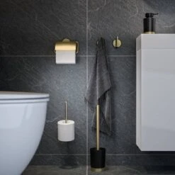 Tiger Tune - Reserverolhouder - Messing Geborsteld / Zwart -Thuis Badkamer 1200x1200 1692