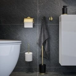 Tiger Tune - Reserverolhouder - Messing Geborsteld / Zwart -Thuis Badkamer 1200x1200 1693