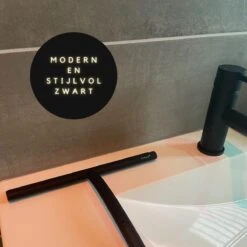 Fienosa Douchewisser Anti Kras Siliconen - Zachte Glashaak - Zwart -Thuis Badkamer 1200x1200 175