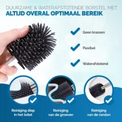 WITTS WC Borstel Met Houder - Staand Of Hangend – Mat Zwart - Incl. Absorberende Pad -Thuis Badkamer 1200x1200 1796