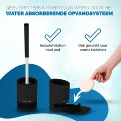 WITTS WC Borstel Met Houder - Staand Of Hangend – Mat Zwart - Incl. Absorberende Pad -Thuis Badkamer 1200x1200 1797