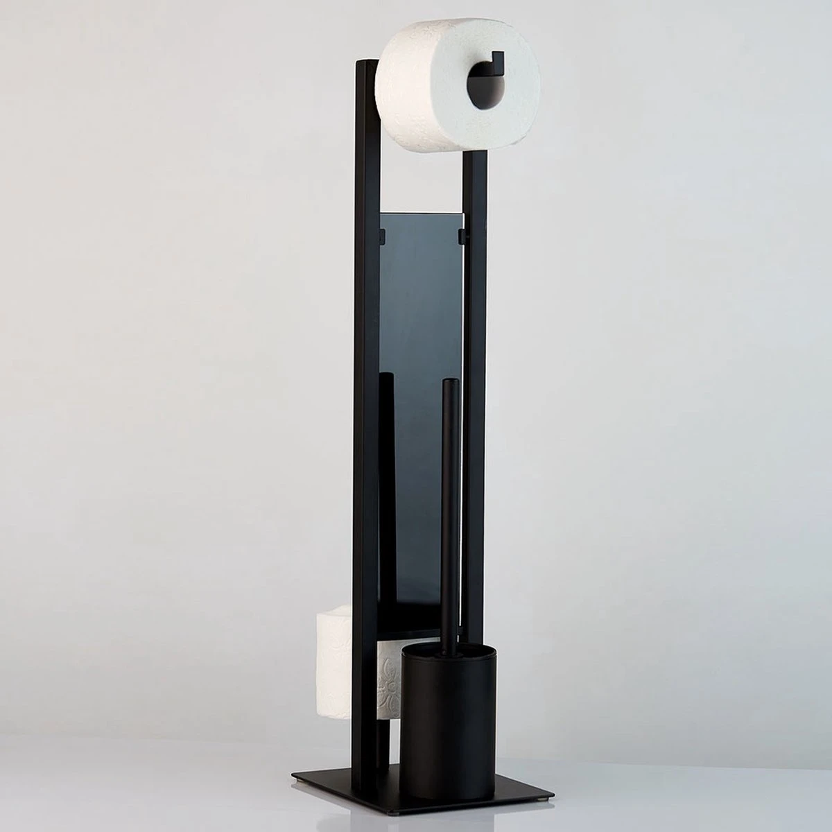 WENKO Toiletbutler Rivalta Zwart - Toiletborstel Met Houder, Toiletrolhouder En Reserverolhouder 16 WENKO Toiletbutler Rivalta Zwart - Toiletborstel Met Houder, Toiletrolhouder En Reserverolhouder - Afbeelding 14