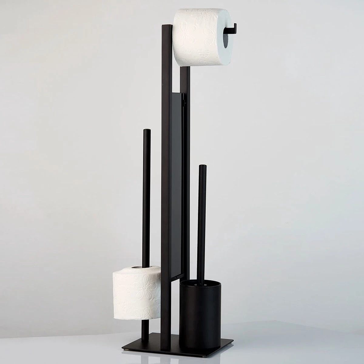 WENKO Toiletbutler Rivalta Zwart - Toiletborstel Met Houder, Toiletrolhouder En Reserverolhouder 17 WENKO Toiletbutler Rivalta Zwart - Toiletborstel Met Houder, Toiletrolhouder En Reserverolhouder - Afbeelding 15