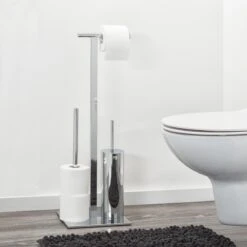 Sealskin Square Toiletbutler Vrijstaand - Toiletborstel Met Houder - Toiletrolhouder Zonder Klep - Reserverolhouder - Chroom -Thuis Badkamer 1200x1200 1825