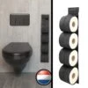 Reserverolhouder Hangend – Toiletrolhouder – Reserve Rolhouder – Zonder Boren – Rolhouder - Muur – Zwart - Antraciet - STOF & SPETTERVRIJ -Thuis Badkamer 1200x1200 1835