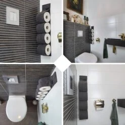 Reserverolhouder Hangend – Toiletrolhouder – Reserve Rolhouder – Zonder Boren – Rolhouder - Muur – Zwart - Antraciet - STOF & SPETTERVRIJ 21 Reserverolhouder Hangend – Toiletrolhouder – Reserve Rolhouder – Zonder Boren – Rolhouder - Muur – Zwart - Antraciet - STOF & SPETTERVRIJ -Thuis Badkamer 1200x1200 1838