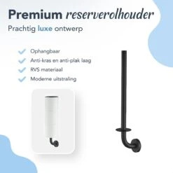 SODEAL Luxe Reserverolhouder Zwart - Reserverolhouder Hangend - Toiletrolhouder Zwart - Wc Rolhouder Zwart -Thuis Badkamer 1200x1200 1841