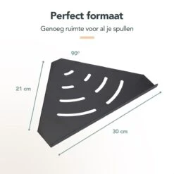 Doucherek - Doucherek Zonder Boren - Doucherekjes - Doucherek Hangend - Doucherekje - Doucherekje Zonder Boren - Doucherek Zwart - Hoek - 2 Stuks - Met Haakjes - Inclusief Montage Materiaal - Hoogwaardig Afgewerkt - EJC Products -Thuis Badkamer 1200x1200 1879