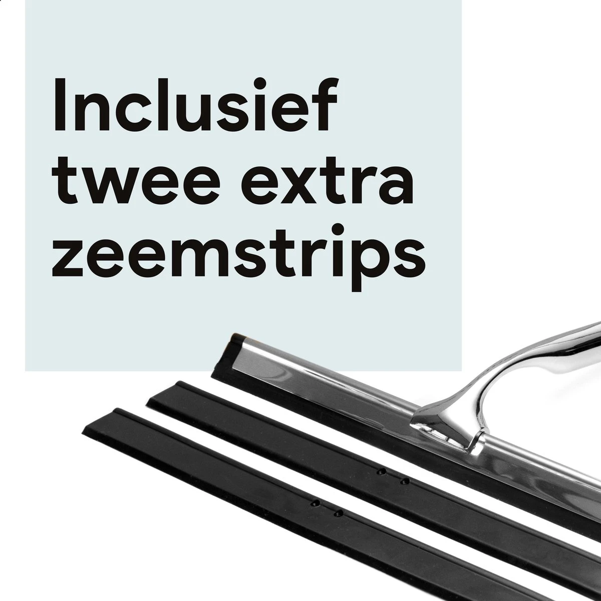 Douchewisser Met Ophanghaak En 2 Extra Strips - Raamwisser Voor Douche - Raamtrekker Chroom 6 Douchewisser Met Ophanghaak En 2 Extra Strips - Raamwisser Voor Douche - Raamtrekker Chroom - Afbeelding 4