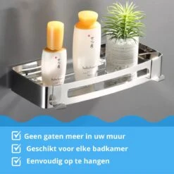 BrandtBergkamp RVS Doucherek 2 Laags – Zonder Boren – Doucherekje Hangend – Badkamerrek Zilver 14 BrandtBergkamp RVS Doucherek 2 Laags – Zonder Boren – Doucherekje Hangend – Badkamerrek Zilver -Thuis Badkamer 1200x1200 1904