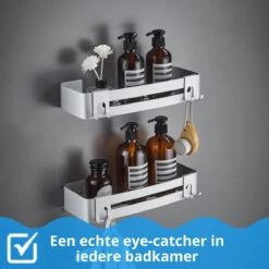 BrandtBergkamp RVS Doucherek 2 Laags – Zonder Boren – Doucherekje Hangend – Badkamerrek Zilver 15 BrandtBergkamp RVS Doucherek 2 Laags – Zonder Boren – Doucherekje Hangend – Badkamerrek Zilver -Thuis Badkamer 1200x1200 1905