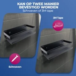 Roegaarden Doucherek Zonder Boren - Doucherekjes - Hangend - Zwart RVS - 23 CM 17 Roegaarden Doucherek Zonder Boren - Doucherekjes - Hangend - Zwart RVS - 23 CM -Thuis Badkamer 1200x1200 1931