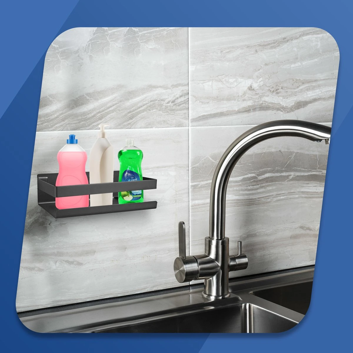 Roegaarden Doucherek Zonder Boren - Doucherekjes - Hangend - Zwart RVS - 23 CM 10 Roegaarden Doucherek Zonder Boren - Doucherekjes - Hangend - Zwart RVS - 23 CM - Afbeelding 8