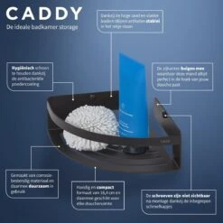 Tiger Caddy - Douchemand Hoek 18,4 Cm - Zwart -Thuis Badkamer 1200x1200 1946