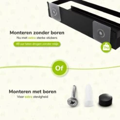 Doucherek Zwart 30 CM - Badkamer Rekje Douche - Zonder Boren - Douchemandje -Thuis Badkamer 1200x1200 1949