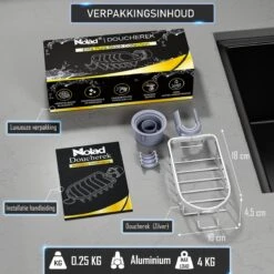 Nolad® - Doucherek Hangend - Doucherek Zonder Boren - Keukenrek - Gootsteen Organizer - Badkamer Accessoires - Zilver 14 Nolad® - Doucherek Hangend - Doucherek Zonder Boren - Keukenrek - Gootsteen Organizer - Badkamer Accessoires - Zilver -Thuis Badkamer 1200x1200 1956