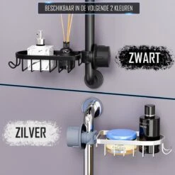 Nolad® - Doucherek Hangend - Doucherek Zonder Boren - Keukenrek - Gootsteen Organizer - Badkamer Accessoires - Zilver 16 Nolad® - Doucherek Hangend - Doucherek Zonder Boren - Keukenrek - Gootsteen Organizer - Badkamer Accessoires - Zilver -Thuis Badkamer 1200x1200 1958