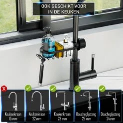 Nolad® - Doucherek Hangend - Doucherek Zonder Boren - Keukenrek - Gootsteen Organizer - Badkamer Accessoires - Zwart 15 Nolad® - Doucherek Hangend - Doucherek Zonder Boren - Keukenrek - Gootsteen Organizer - Badkamer Accessoires - Zwart -Thuis Badkamer 1200x1200 1964
