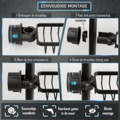 Nolad® - Doucherek Hangend - Doucherek Zonder Boren - Keukenrek - Gootsteen Organizer - Badkamer Accessoires - Zwart 16 Nolad® - Doucherek Hangend - Doucherek Zonder Boren - Keukenrek - Gootsteen Organizer - Badkamer Accessoires - Zwart -Thuis Badkamer 1200x1200 1965