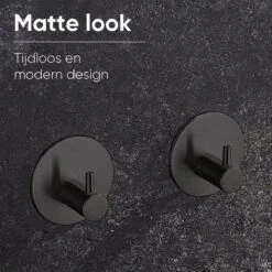 Trendfield Handdoekhaakjes Zelfklevend Rond - 4 Zwarte Handdoek Haakjes - Ronde Handdoekhaak - Zwart -Thuis Badkamer 1200x1200 1989