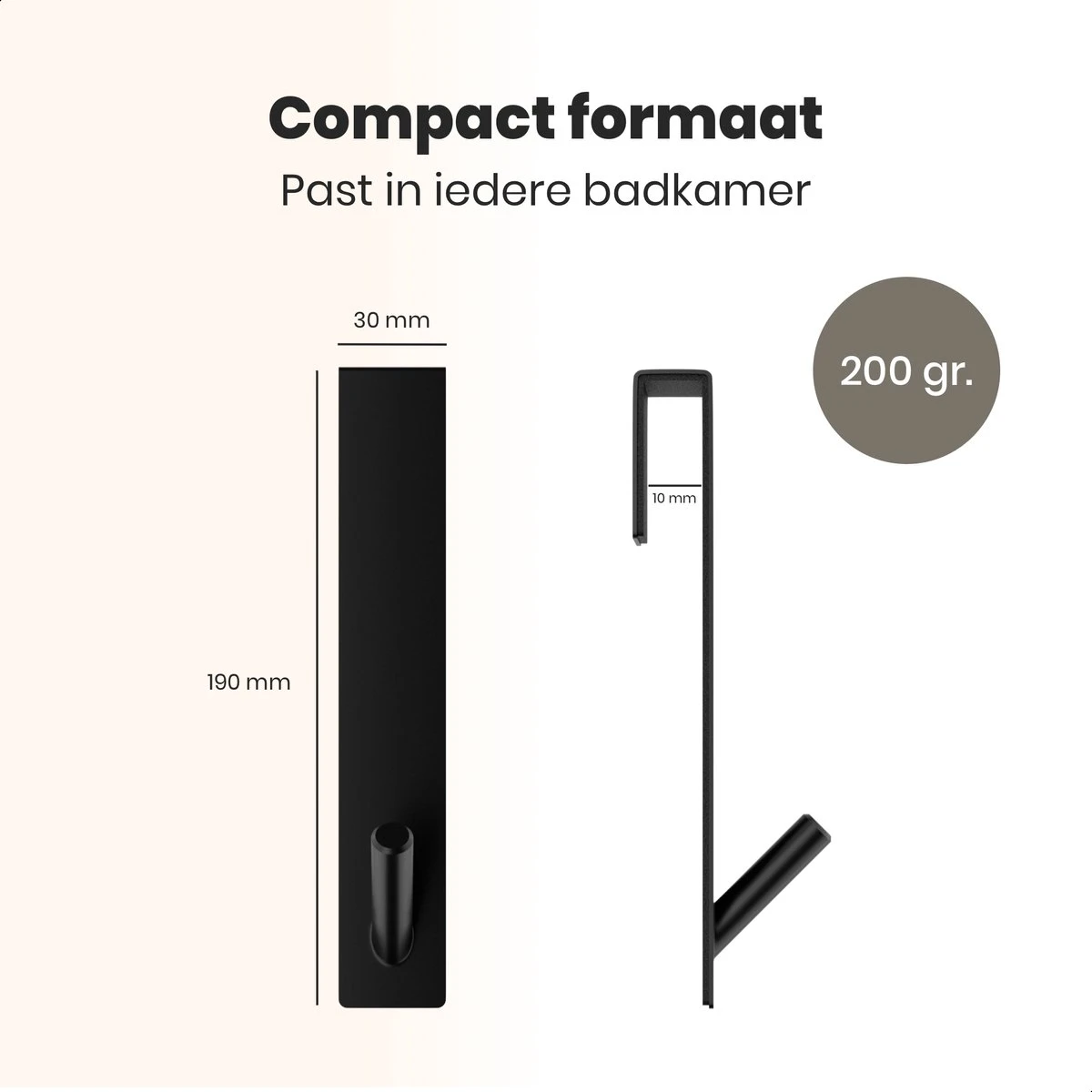 NovaQ Handoekhaakjes - Handoekhouder- Zwart - Douchewand Haak - Set Van 2 Stuks 7 NovaQ Handoekhaakjes - Handoekhouder- Zwart - Douchewand Haak - Set Van 2 Stuks - Afbeelding 5
