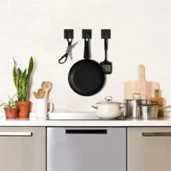 Merkloos Roestvrijstalen Handdoekhaakjes | 3M™ Zelfklevend | 4 Stuks | Mat Zwart | Wandhaak | Ophanghaken | Plakhaakjes | Haakjes | Badkamer | Keuken | RVS -Thuis Badkamer 1200x1200 2022