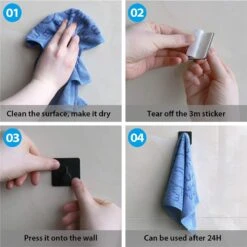 Merkloos Roestvrijstalen Handdoekhaakjes | 3M™ Zelfklevend | 4 Stuks | Mat Zwart | Wandhaak | Ophanghaken | Plakhaakjes | Haakjes | Badkamer | Keuken | RVS -Thuis Badkamer 1200x1200 2023