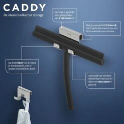 Tiger Caddy - Douchehaak - Glaspaneel Dikte 6-8 Mm - 3,5 X 7 X 5 Cm - Chroom -Thuis Badkamer 1200x1200 2063
