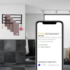 Merkloos Handdoekrek 4-armig | Handdoekrek Badkamer | Handdoekrek Zwart | Handdoekstang | Handdoekhouder | Handdoekenrek | Badkamer Accessoires Zwart | Inclusief Montage | Matte Zwart Collection 2022 -Thuis Badkamer 1200x1200 2077