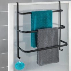 WENKO Handdoekhouder Irpinia 78x55cm Staal Zwart - Handdoekrek - Handdoekenrek Badkamer -Thuis Badkamer 1200x1200 2078