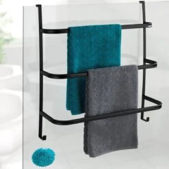 WENKO Handdoekhouder Irpinia 78x55cm Staal Zwart - Handdoekrek - Handdoekenrek Badkamer -Thuis Badkamer 1200x1200 2079