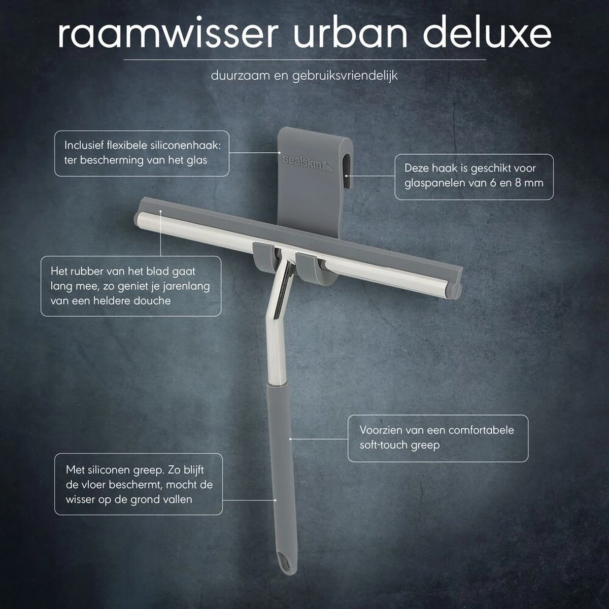 Sealskin Urban Deluxe Raamwisser Inclusief Flexibele Glashaak En Schroefhaak - RVS Gepolijst 7 Sealskin Urban Deluxe Raamwisser Inclusief Flexibele Glashaak En Schroefhaak - RVS Gepolijst - Afbeelding 5
