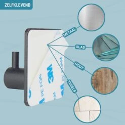 Vannons - Handdoekhaakjes - Zelfklevende Haakjes - Set Van 6 Haakjes - RVS - Zwart 19 Vannons - Handdoekhaakjes - Zelfklevende Haakjes - Set Van 6 Haakjes - RVS - Zwart -Thuis Badkamer 1200x1200 30