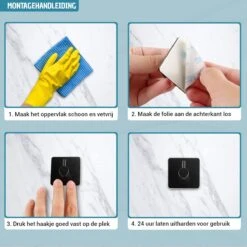 Vannons - Handdoekhaakjes - Zelfklevende Haakjes - Set Van 6 Haakjes - RVS - Zwart 20 Vannons - Handdoekhaakjes - Zelfklevende Haakjes - Set Van 6 Haakjes - RVS - Zwart -Thuis Badkamer 1200x1200 31