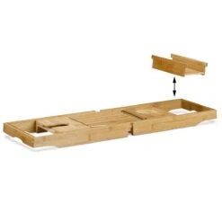 IVOL Badplank Bamboe - Badplank Hout Met Badrek Houders - Uitschuifbaar - 75 Tot 110 Cm -Thuis Badkamer 1200x1200 337