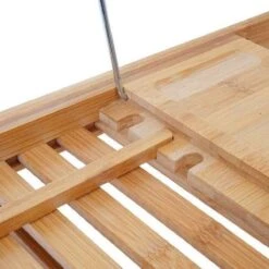 Bamboe Badplank Uitschuifbaar - 70 Tot 105 Cm - Met Boekenhouder -Thuis Badkamer 1200x1200 379