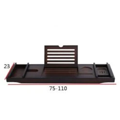 Merkloos Decopatent® Badplank - Uitschuifbaar 75 -> 110 Cm - Verstelbaar Bamboe Badrekje Voor In Bad - Boekenhouder - Tablethouder - Bruin -Thuis Badkamer 1200x1200 387