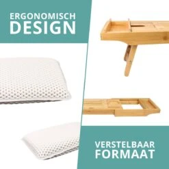 Regno Badplank Voor In Bad - Met Badkussen - Uitschuifbaar En Waterbestendig Badrek - IPad En Glashouder -Thuis Badkamer 1200x1200 389