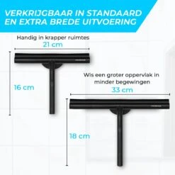 Minismus Extra Brede Douchewisser Met Magneethouder Ophangsysteem Ophanghaak - 33 Cm Breed - Zwart -Thuis Badkamer 1200x1200 39