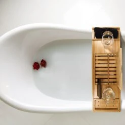 Regno Badplank Voor In Bad - Met Badkussen - Uitschuifbaar En Waterbestendig Badrek - IPad En Glashouder -Thuis Badkamer 1200x1200 390