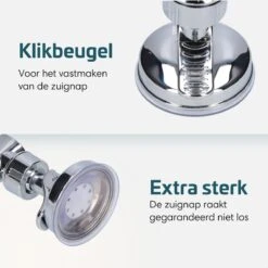 Moodcare® Verplaatsbare Douchekophouder Zelfklevend - Chroom – Douchekop Houder Zonder Boren – Wandhouder Douchekop Zuignap -Thuis Badkamer 1200x1200 543