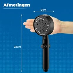 Imperatoris | DoucheSet - Douchekop Met Slang, Houder & Badmuts/Douchemuts - Waterbesparend – Hoge Druk – Regendouche - Zwart Mat -Thuis Badkamer 1200x1200 593