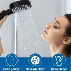 Imperatoris | DoucheSet - Douchekop Met Slang, Houder & Badmuts/Douchemuts - Waterbesparend – Hoge Druk – Regendouche - Zwart Mat -Thuis Badkamer 1200x1200 594